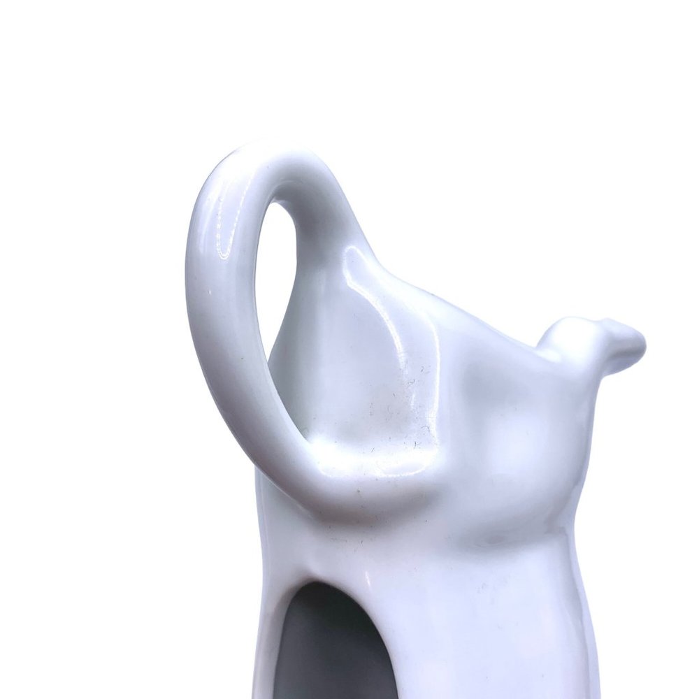 Vintage White Cow Creamer Milk Pitcher Porcelain Farm House Country Moo Handle - Picture 9 of 9